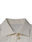Dolce & Gabbana White Silk Collared Long Sleeves Shirt Top