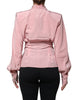 Dolce & Gabbana Pink Cotton Long Sleeves Collared Blouse Top