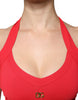 Dolce & Gabbana Red Viscose Sleeveless Halter Cropped Tank Top