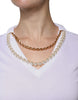 Dolce & Gabbana White Cotton Necklace Chain Short Sleeves T-shirt
