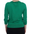 Dolce & Gabbana Embellished Green Silk Pullover Sweater