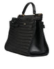 Dolce & Gabbana Black Leather Sicily Top Handle Shoulder Bag