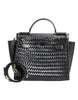 Dolce & Gabbana Black Leather Sicily Top Handle Shoulder Bag