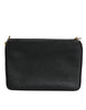 Dolce & Gabbana Black Grain Leather Logo Plaque Clutch Bag
