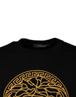 Versace Black Medusa Embroidery Crew Neck Pullover Sweater