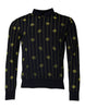 Dolce & Gabbana Black Monogram Mock Neck Pullover Sweater