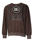 Dolce & Gabbana Brown Logo Print Crew Neck Pullover Sweater