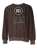 Dolce & Gabbana Brown Logo Print Crew Neck Pullover Sweater