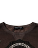 Dolce & Gabbana Brown Logo Print Crew Neck Pullover Sweater