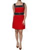 Dolce & Gabbana Red Wool Sleeveless A-line Flared Mini Dress