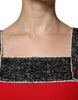 Dolce & Gabbana Red Wool Sleeveless A-line Flared Mini Dress