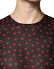 Dolce & Gabbana Black Red Polka Dot Silk Layered Midi Dress