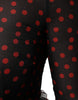 Dolce & Gabbana Black Red Polka Dot Silk Layered Midi Dress