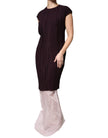 Barbara Casasola Brown Silk Short Sleeves Sheath Maxi Dress