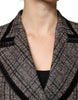 Dolce & Gabbana Brown Plaid Long Sleeve Cropped Coat Jacket