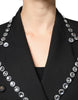 Dolce & Gabbana Black Crystal Double Breasted Blazer Jacket