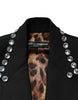 Dolce & Gabbana Black Crystal Double Breasted Blazer Jacket