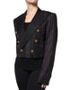 Dolce & Gabbana Multicolor Stripes Wool Cropped Blazer Coat Jacket