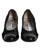 Dolce & Gabbana Black Leather Block Heels Pumps Shoes