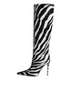 Dolce & Gabbana Black White Zebra Heels High Boots Shoes