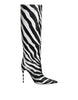 Dolce & Gabbana Black White Zebra Heels High Boots Shoes