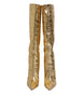 Dolce & Gabbana Gold Leather Stiletto Heels High Boots Shoes