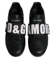Dolce & Gabbana Black D&G AMORE Low Top Sneakers Shoes