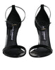 Dolce & Gabbana Black KEIRA Heels Ankle Strap Sandals Shoes