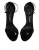 Dolce & Gabbana Black KEIRA Heels Ankle Strap Sandals Shoes