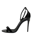 Dolce & Gabbana Black KEIRA Heels Ankle Strap Sandals Shoes