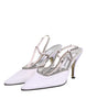 Dolce & Gabbana White Strass Crystal Slingbacks Pumps Shoes