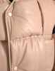 Bottega Veneta Beige Quilted Sleeveless Calf Leather Jacket