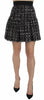 Dolce & Gabbana Black Check Flounce Detailed Wool Mini Skirt
