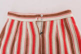 Dolce & Gabbana Multicolor Portofino Stripes Cotton Midi Skirt