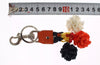 Dolce & Gabbana Silver Brown Raffia Leather Clasp Finder Chain Keyring