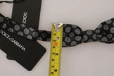 Dolce & Gabbana Black Silk Circles Men Necktie Bow Tie