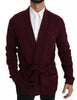 Dolce & Gabbana Bordeaux Cashmere Crown Cardigan Sweater