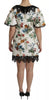 Dolce & Gabbana White Lace Floral Vase Shift Mini Dress