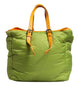 Dolce & Gabbana Green Nylon Padded Logo Plaque Tote Crossbody Bag