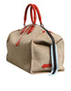 Dolce & Gabbana Beige Suede Leather Top Handle Duffle Bag