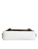 Dolce & Gabbana White Leather Logo Plaque Crossbody Bag