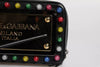 Dolce & Gabbana Black Leather LED Logo Wrist Strap Clutch Bag