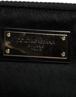 Dolce & Gabbana Black Nylon Logo Plaque Keyring Pouch Clutch Bag