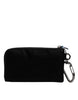 Dolce & Gabbana Black Nylon Logo Plaque Keyring Pouch Clutch Bag