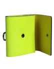 Dolce & Gabbana Yellow Green Bifold DG Logo Neck Strap Cardholder Wallet