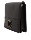 Dolce & Gabbana Brown Leather Bifold DG Logo Cardholder Sling Strap Wallet