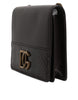 Dolce & Gabbana Brown Leather Bifold DG Logo Cardholder Sling Strap Wallet