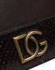 Dolce & Gabbana Brown Leather Bifold DG Logo Cardholder Sling Strap Wallet