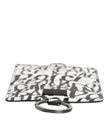 Dolce & Gabbana White Leather Lanyard Logo Print Card Holder Wallet