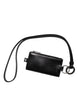 Dolce & Gabbana Black Horse Leather Lanyard Logo Card Holder Wallet